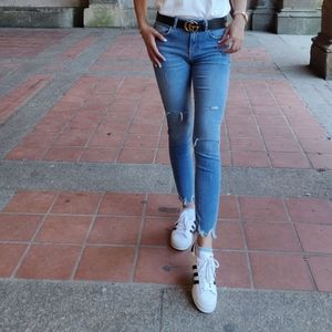 Zara distressed skinny jeans